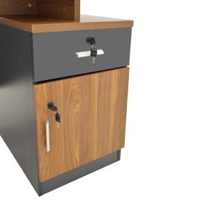 Office desk Oscar in walnut-dark gray color 150x80x76cm