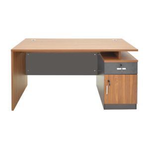 Office desk Oscar in walnut-dark gray color 150x80x76cm