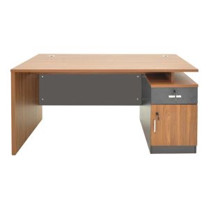 Office desk Oscar in walnut-dark gray color 180x90x76cm