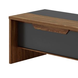 Office desk Oscar with left corner walnut/anthracite color 200x180x76cm
