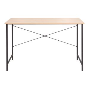Senzia office desk in natural color with black metal 120x60x75cm