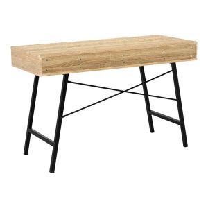 Yamin office desk in oak color with black metal legs 120x48x76cm