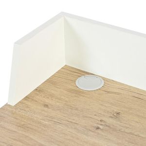 Office desk Zervan in oak color with white metal legs 80x50x84cm