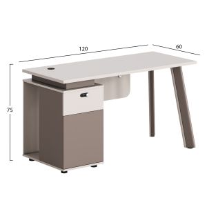 Office desk left cabinet Newline Hm18273l melamine in cream white-light brown 120x60x75cm.