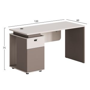 Office desk left cabinet Newline Hm18274l melamine in cream white-light brown 120x60x75cm.