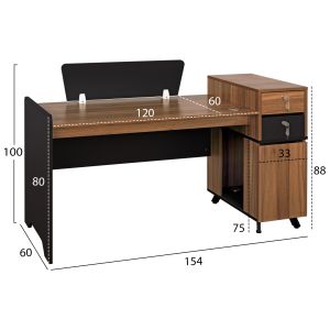 Melamine office desk Hm2351 150x60x88cm