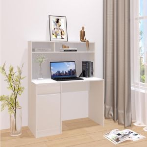 Office desk with shelf Secreta in white color 110x50x135cm