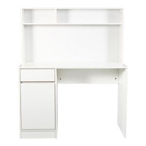 Office desk with shelf Secreta in white color 110x50x135cm