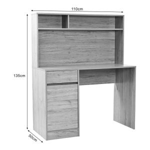 Office desk with shelf Secreta in oak color 110x50x135cm