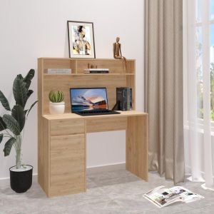 Office desk with shelf Secreta in oak color 110x50x135cm
