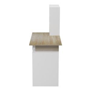 Office desk with shelf and cabinet mesa in sonoma-white color 146.3x55x128.8cm