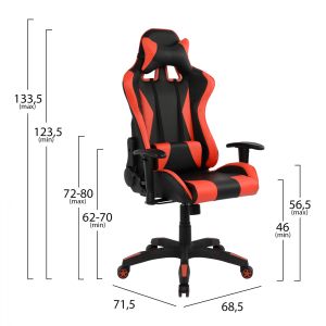 Office gaming chair Speed black and red Pu 68.5x71.5x133.5cm Hm1062.01