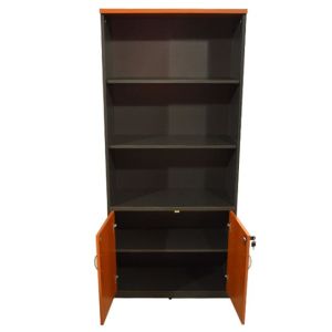 Office shelf Hm2014.03 with 2 doors cherry color 80χ40χ180cm