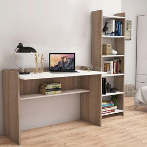 Office set 2 pieces melamine sonoma-white Hm11774,12
