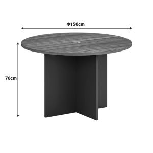 Office table Oscar in walnut-anthracite color, dimensions 150x76 cm
