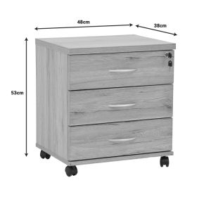 Office chest on wheels professional Anze natural melamine 48x38x53cm