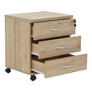 Office chest on wheels professional Anze natural melamine 48x38x53cm