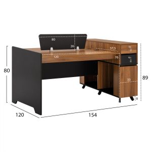 Office station for 2 people Supreme 154x120x89cm Hm2374