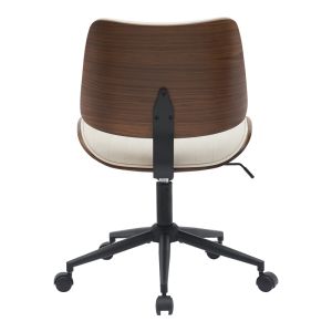 Office chair Amani beige Pu-walnut plywood 52x54x90.5cm