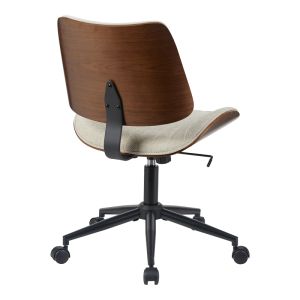 OFFICE CHAIR AMANI MADE OF WALNUT WOOD WITH BEIGE FABRIC 52X54X90.5CM