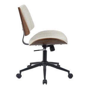 OFFICE CHAIR AMANI MADE OF WALNUT WOOD WITH BEIGE FABRIC 52X54X90.5CM