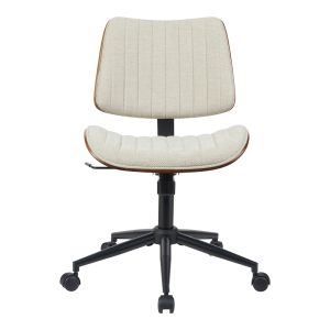 OFFICE CHAIR AMANI MADE OF WALNUT WOOD WITH BEIGE FABRIC 52X54X90.5CM