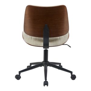 OFFICE CHAIR AMANI MADE OF WALNUT WOOD WITH BEIGE FABRIC 52X54X90.5CM