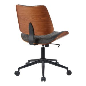 OFFICE CHAIR AMANI MADE OF WALNUT WOOD WITH GREY FABRIC 52X54X90.5 CM