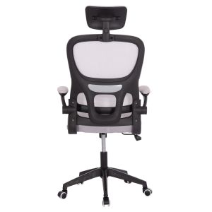 Office chair Baston Hm18236.02 gray mesh fabric and black Pp frame 64x60x127cm.