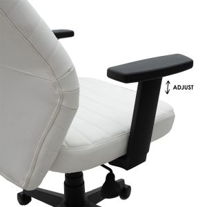 Office chair Benno white eco-leather