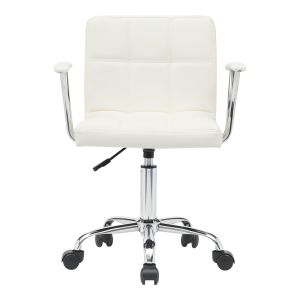 Офис стол Buleco Pu бял 56x46x74-86см