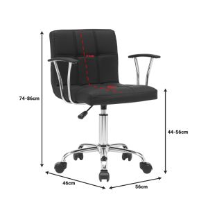 Office chair Buleco Pu black 56x46x74-86cm