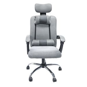Office chair Croner gray mesh-chrome metal base-black nylon frame 58x54x120hcm Hm1196