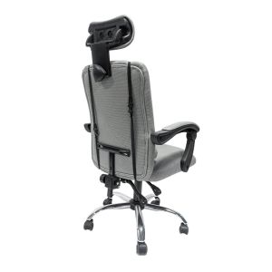 Office chair Croner gray mesh-chrome metal base-black nylon frame 58x54x120hcm Hm1196