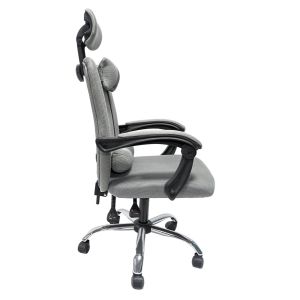 Office chair Croner gray mesh-chrome metal base-black nylon frame 58x54x120hcm Hm1196