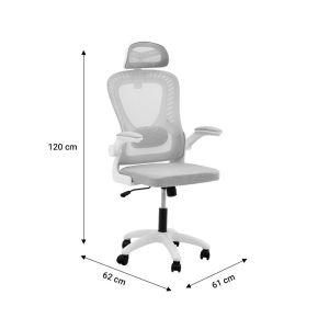 Delilah office chair with mesh in light gray