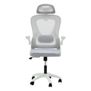Delilah office chair with mesh in light gray