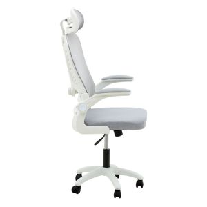 Delilah office chair with mesh in light gray