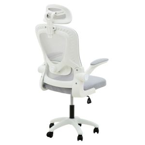 Delilah office chair with mesh in light gray
