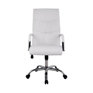 Director's office chair, white with chrome base, Jacob, 57x75.5x100cm Hm1044.12