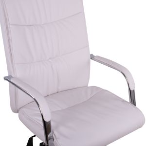 Director's office chair, white with chrome base, Jacob, 57x75.5x100cm Hm1044.12