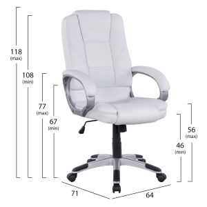 Director's office chair, white, 64x71x118cm Hm1091,02