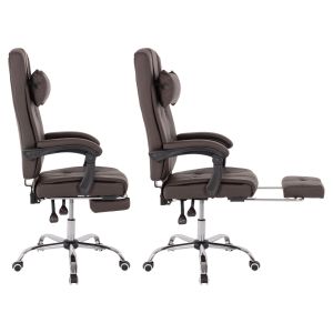 Executive office chair, brown with removable footrest Hm1057,19 58x71x128cm