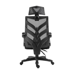 Офис стол Fl09 сива облегла - черна седалка 60x60x114/124см