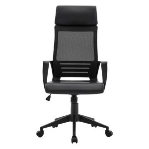 Офис стол Fl19 черна изкуствена кожа 60x62x128см