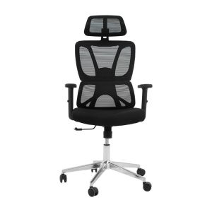 OFFICE CHAIR FL335 BLACK BACK-BLACK SEAT 64x62x130cm