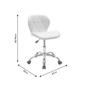 Office chair Gaston Ii eco-leather in white