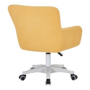 Офис стол Givole от жълт букле плат 55x55x75-84 см