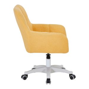 Офис стол Givole от жълт букле плат 55x55x75-84 см