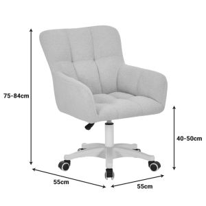 Офис стол Givole от жълт букле плат 55x55x75-84 см